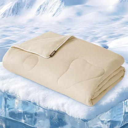 ZOMISIA Cooling Blanket for Large Dogs - High Cold Washable Pet Mat, Travel Soft Dog Summer Essentials, Khaki, 40"x50" - color: Khaki, size: L(40x50")