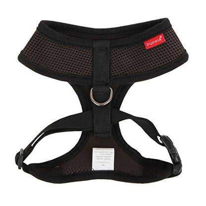 Puppia Soft Dog Harness No Choke Over-The-Head Triple Layered Breathable Mesh Adjustable Chest Belt and Quick-Release Buckle, Brown, Small - color: Brown, size: Small