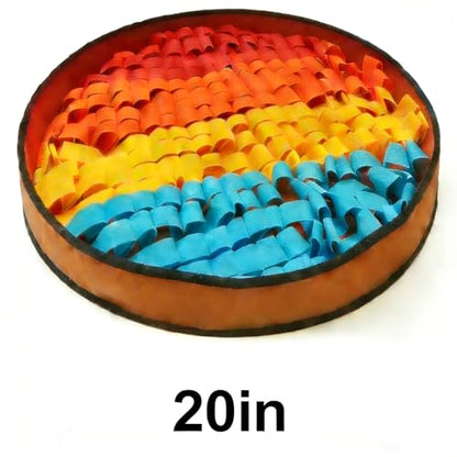 Snuffle Mat for Dogs Large Breed - 20 Inch Round Dog Sniffing Mat with 3 Suction Cups & Non-Slip Base, Slow Feeder Puzzle Toy for Mental Stimulation, Anxiety Relief, Durable Machine Washable (Rainbow) - color: Rainbow