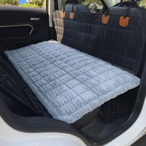 Dog Bed for Car, Backseat Pet Bed Mat, Dog Seat Cover for Car Back Seat, Non-Slip Travel Pet Mat, Fit for Backseat Extenders and Seat Covers (LightGray, 24.8x54inch) - color: LightGray