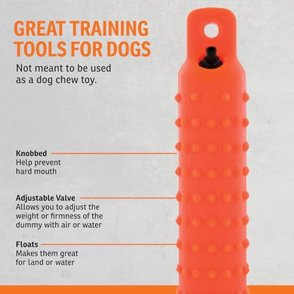 SportDOG Orange Plastic Dummies - Durable Soft Plastic Retriever & Hunting Bumper Training Accessory - Non-Toxic Weatherproof Material - High-Visibility Color