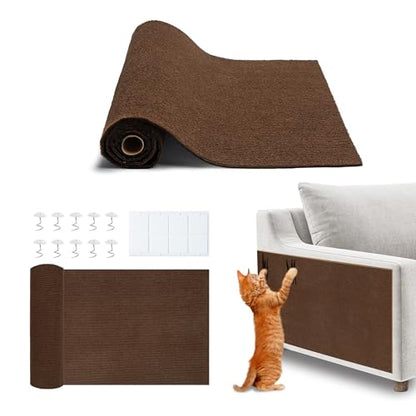 Best Pet Supplies Catify Cat Scratcher, Fun Interactive Scratchers, Posts, Poles, Claw Safe, Furniture Saver Indoor Play Support Natural Cat Behaviors Heavy Duty - Brown, 78.7 x 15.8 - color: Brown Mat - 78.7 x 15.8"
