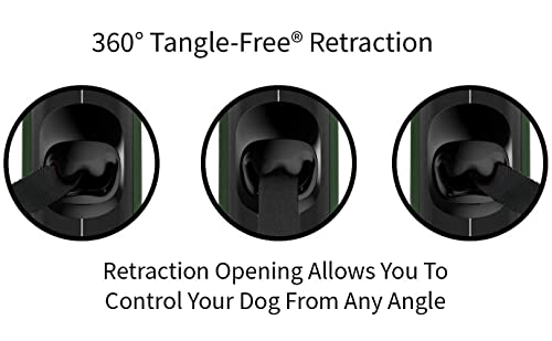 TUG Oval 360° Tangle-Free Retractable Dog Leash with Integrated Waste Bag Dispenser (Small, Green) - color: Green, size: Small