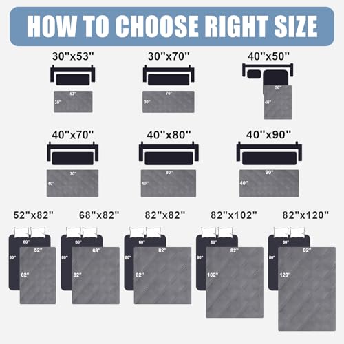 Smiry Waterproof Dog Bed Cover Blanket 30x95, Soft Reversible Pet Blanket, Washable Leakproof Cats Dogs Couch Cover for Sofa, Couch, Furniture, Lattice, Grey/Dark Grey - color: Grey/Dark Grey, size: 30x95 Inch