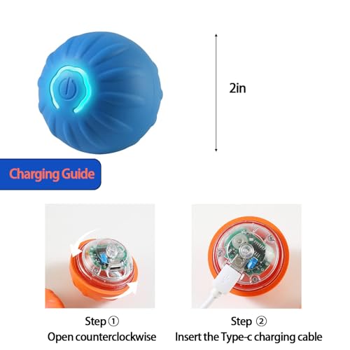 Trumoon Automatic Bouncing Ball Toy for Small and Medium Dog, Motion Moving Ball for Dog, Durable Motion Activated Automatic Rolling Pet Toys(Blue)