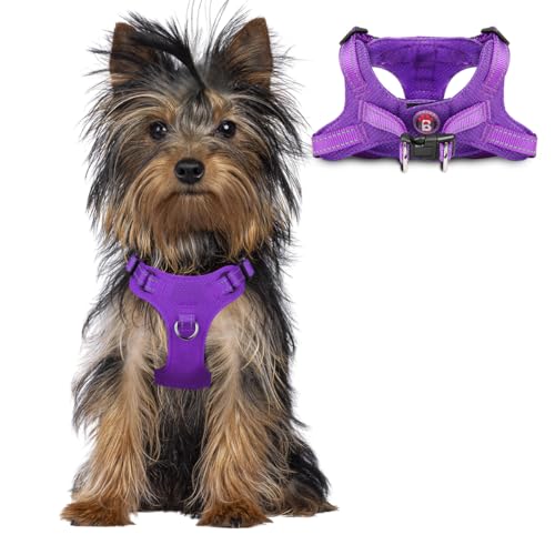 Dog Harness Step in Dog Vest Harness, Reflective Adjustable Puppy No Pull Harness Breathable Soft for Small and Medium Dogs Cats, Purple, XXS - color: Purple, size: XX-Small