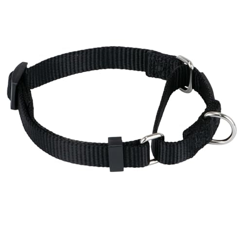 Martingale Collar for Dogs Small Black |Escape - Proof Heavy Duty Nylon Durable No Buckle, Ideal for Training & Daily Walks - color: Black, size: Small