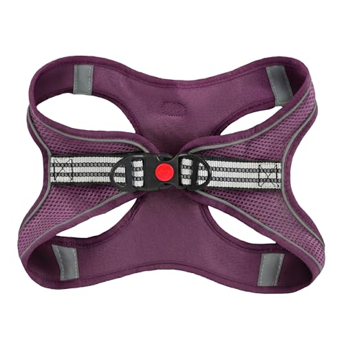 SMOUATOU All Weather Mesh Step in Vest Harness for Small and medidum Dogs and Cats, Adjustable Soft Padded Dog Vest with Easy Control Handle for Dogs Pets (Purple, XXS) - color: Purple, size: XXS