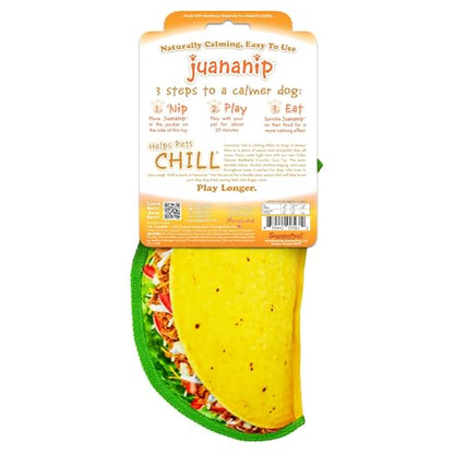 Doggijuana Taco Chewsday Bundle | Tuffer Chewer Taco Plush Squeaky Dog Toy and Juananip Refill Bottle | Calming Aid for Dogs | Organic Catnip Grown in North America | Promotes Relaxation and Play - style: Taco & Juananip