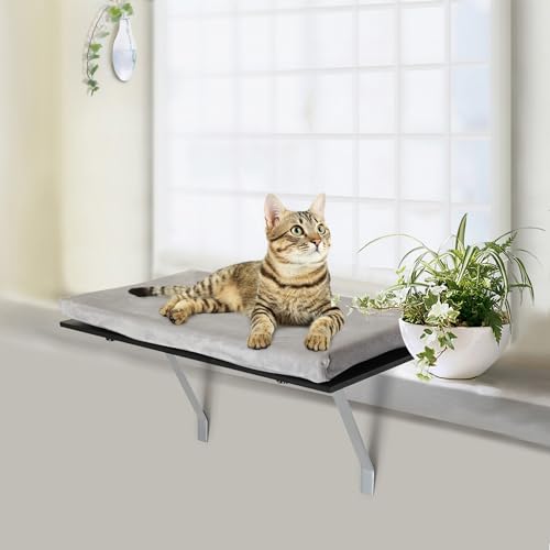 COZIWOW Window Hammock for Large Cats, Grey