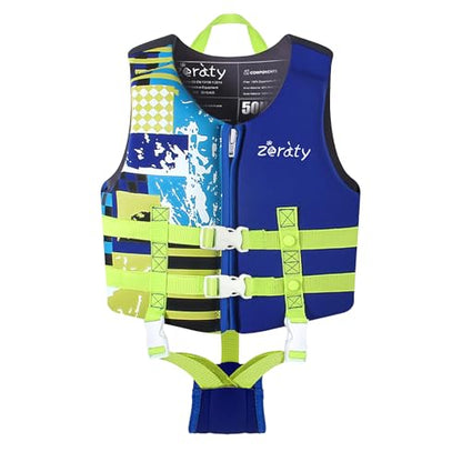 Toddler Swim Vest Neoprene Kids Float Jacket Swimming Aid for Children Girls and Boys 20-30-40-50-60-70-80Lbs with Dual Adjustable Safety Straps - color: Blue, size: S(Age Recommend 1-3 Years)