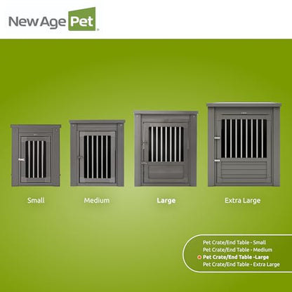 New Age Pet ecoFLEX Pet Crate/End Table, Large, Grey - color: Grey, size: 35.4"L x 24.0"W x 28.0"H