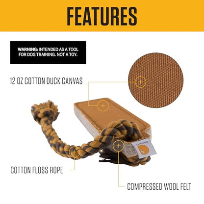Carhartt Pet Training Tools, Rugged Dog Tool for Tug, Fetch and Play, Bumper Compressed Flet (Carhartt Brown) - color: Bumper Compressed Flet (Carhartt Brown)