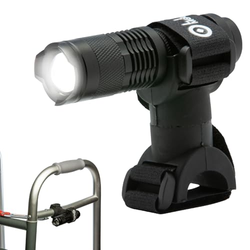 Life Mounts Universal Mounted LED Light - 3.5x1.5in, White LED - 360-Degree Rotation, Waterproof Silicone & Headlight for Walker with Seat - 300 Lumen Cree & Mobile Scooter Headlight - color: White LED, size: 3.5"x1.5" - Light For Mobility Devices