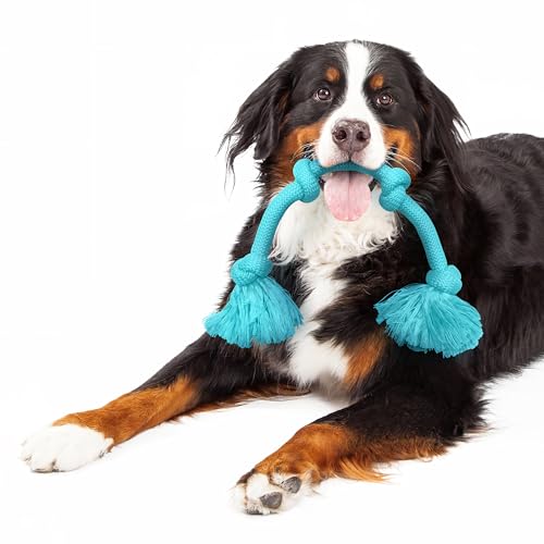 Playology Dog Toys | Dri-Tech Rope Tug of War Dog Toy for Tough Chewers | Peanut Butter Scented Mega Size Tug Rope Toys for Extra Large Dogs - size: Mega, style: Peanut Butter