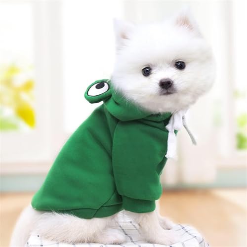 Warm Dog Winter Clothes Cute Fruit Dog Coat Hoodies Fleece Pet Dogs Costume Jacket for French Bulldog Chihuahua Ropa para Perro(Green,XS) - color: Green, size: XS