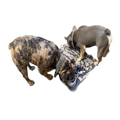 Interactive Dog Snuffle Mat for Mental Stimulation and Enrichment for Dogs Pigs Rabbits Cats and Other Pets (Dark Gray and Light Gray)