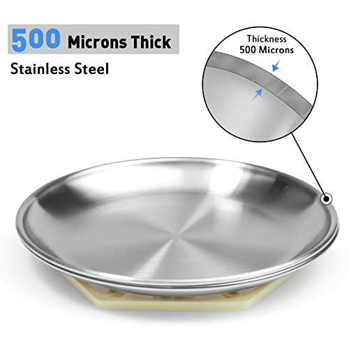 Stainless Steel Cat Dishes for Food and Water Bowls for Small Pets Relief of Whisker Fatigue -2 Sets Shallow Style(6.5 Inch) - size: 6 ounce,2 sets