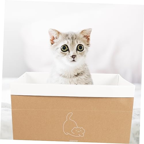 Mikikit 1set Detachable Cat Scratching Board and Cozy Sleeping Nest for Indoor Cats Kraft Material Secure Hidden Space for Kittens and Puppies Washable Pet Resting Place