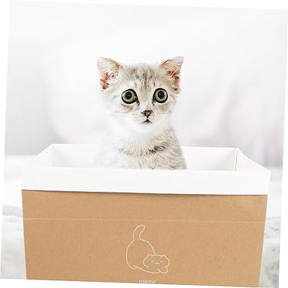 Mikikit 1set Detachable Cat Scratching Board and Cozy Sleeping Nest for Indoor Cats Kraft Material Secure Hidden Space for Kittens and Puppies Washable Pet Resting Place