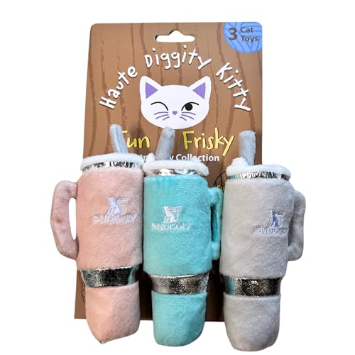 Haute Diggity Kitty Snuggly Cups Set, Plush Cat Toys Catnip Filled with Interactive Crackle Sound, Safe & Durable Toys for Cat & Kitten, 3 Pcs - style: Snuggly Cup Trio