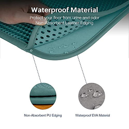 WePet Cat Litter Mat, Kitty Litter Trapping Mat, Honeycomb Double Layer Mats, No Phthalate, Urine Waterproof, Easy Clean, Scatter Control, Catcher Litter Tray Box Rug Carpet - color: #11 Dark Turquoise