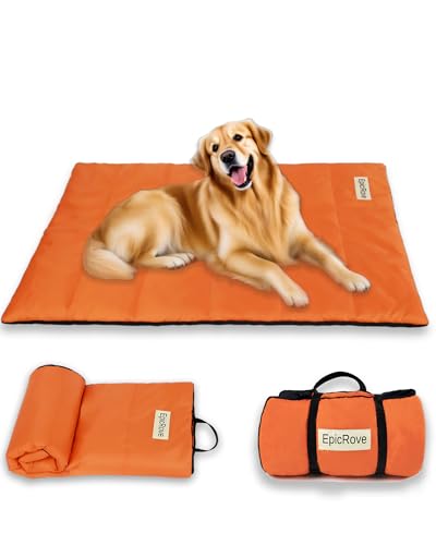 Waterproof Dog Mat, 43" × 27" – Non-Slip, Durable & Machine Washable Dog Bed Pad for Indoor, Outdoor, Travel & Camping – Comfortable Pet Mat for Dogs & Cats - color: Orange, size: One Size