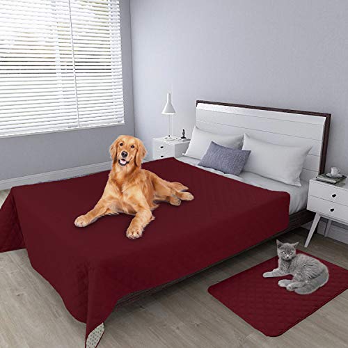 Easy-Going 100% Waterproof Dog Bed Cover, Non-Slip Pet Blanket for Furniture, Washable Couch Cover, Repleasement Sofa Cover (52X82 in,Christmas Red) - color: Christmas Red, size: 52x82 in