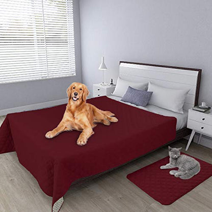 Easy-Going 100% Waterproof Dog Bed Cover, Non-Slip Pet Blanket for Furniture, Washable Couch Cover, Repleasement Sofa Cover (52X82 in,Christmas Red) - color: Christmas Red, size: 52x82 in