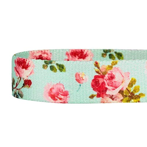 Blueberry Pet Spring Scent Inspired Rose Print Martingale Safety Training Dog Collar, Turquoise, Medium, Heavy Duty Adjustable Collars for Dogs - color: Turquoise, size: Medium