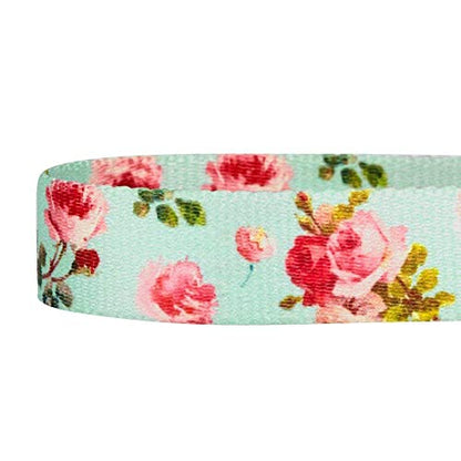 Blueberry Pet Spring Scent Inspired Rose Print Martingale Safety Training Dog Collar, Turquoise, Small, Heavy Duty Adjustable Collars for Dogs - color: Turquoise, size: Small