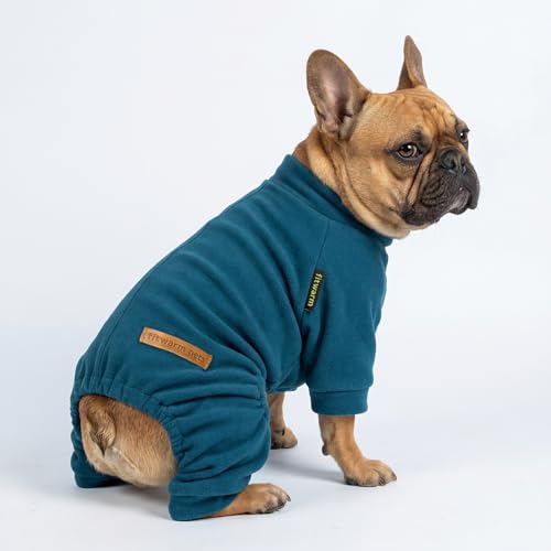 Fitwarm 2 Pack Lightweight Fleece Dog Pajamas, Warm Winter Dog Clothes for Small Dogs Boy Girl, Fuzzy Pet Onesie with Feet, Light Sky Blue, Turquoise, Medium - color: LightSkyBlue, size: Medium