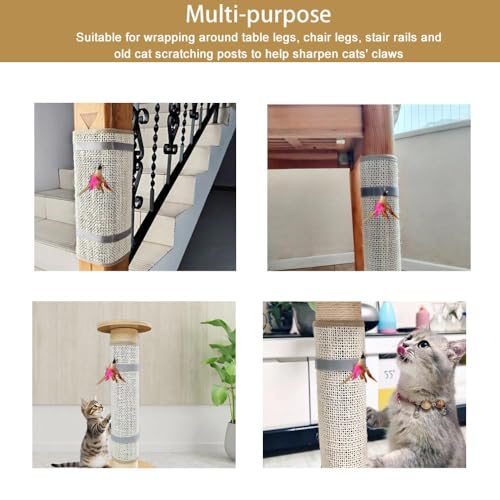 2PCS Cat Nail File Scratcher with 80-Grit Aluminum Oxide - Wrap-Around Design for Nail Trimming & Scratching Post Repair | Cat Scratchers That File Nails (Post Style) - size: 14.82"x11.13"-Post Style 2PCS