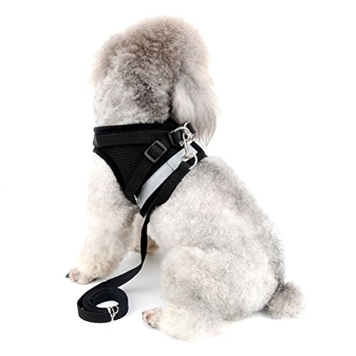 Zunea Dog Harness for Small Sized Dogs No Pull Puppy Harness and Leash Set Adjustable Reflective Step-in Vest Harness Soft Mesh Escape Proof Cat Harness for Walking, for Girl Boy Pet Kittens Black XS - color: Black, size: XS (Chest:10.2 Inch, for 1-3lbs)