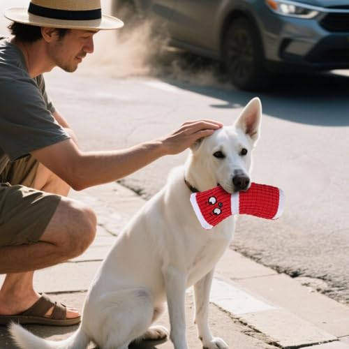 Chew Toys for Dogs, Soft Stuffed Cute Heavy Duty Dog Toy,Indestructible Plush Interactive Dog Toys for Aggressive Chewers for Teething Playing Small Medium Breeds Anxiety Relief Puppy (Sock Red) - color: Sock Red