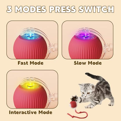 Chewie Viral 360 Smart Automatic Rolling Pet Ball (3 PCS) - Interactive Dog & Cat Toy - color: 3 PCS