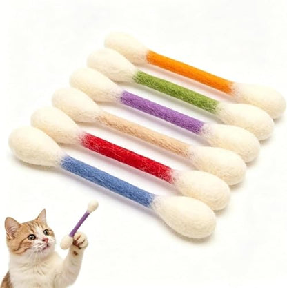 Cotton Swabs Cat with Catnip, Swabs Catnip Toys Set of 6 Soft Plush Kicker Toys, Sturdy Teething Chew Toy(Mixed) - color: Mixed