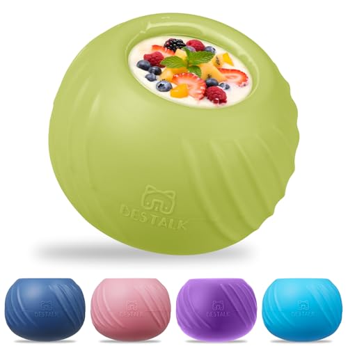 Long-Lasting Dog Lick Toy, Wobbly Dog Enrichment Lick Bowl to Keep Dogs Busy, Interactive Stuffable Dog Treat Feeder for Boredom, Silicone Treat Dispensing Chew Toy(Green,M) - color: Green, size: M