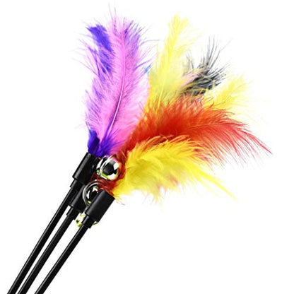 Tebatu Cat Stick Catcher, with Bell Colorful Wand Pet Interactive Toy Dimension: app.41cm/16.14in