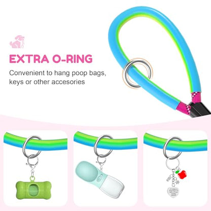 Dog Leash Heavy Duty 4/5/6ft XiaZ 2 Handles Dog Leashes for Medium Large Dogs 1/2 Inch 1000lb Strength Reflective PVC Waterproof-Handles Metal Hook Dual-Handle Rope Leash Nighttime Safety - color: Red, size: 5FT (1/2")
