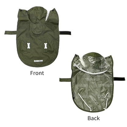 Waterproof Dog Raincoat, Adjustable Reflective Lightweight Pet Rain Clothes with Poncho Hood (Army Green, X-Small) - color: Army Green, size: X-Small(4-9lb)