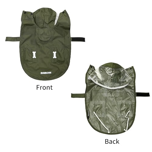 Waterproof Dog Raincoat, Adjustable Reflective Lightweight Pet Rain Clothes with Poncho Hood (Army Green, X-Small) - color: Army Green, size: X-Small(4-9lb)