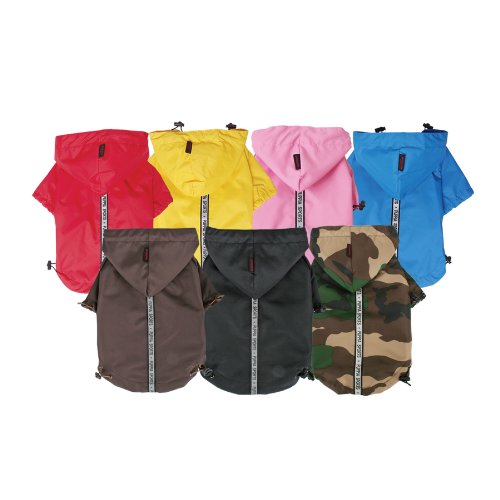 Puppia Base Jumper Dog Raincoat Waterproof Pet Rain Jacket with Reflective Safety Strips Lightweight High-Visibility with Leash Hole, Medium, Red - color: Red, size: Medium