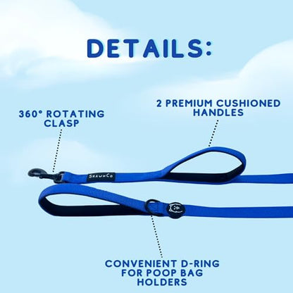 ShawnCo Dream Walk Dog Leash- Premium, Nylon Pet Leash with Soft Neoprene Handle for Small, Medium and Large Dogs (ICY Lilac, M/L 6FT w/ 2 Handles) - color: Icy Lilac, size: M/L 6FT w/ 2 Handles