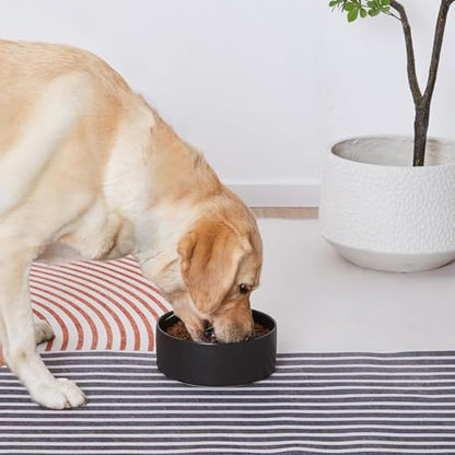 YINGFAN Dog Bowls Heavy Duty Ceramic Dog Bowls Non-Slip Ceramic Basic Bowl for Dogs (28 oz) - color: Black