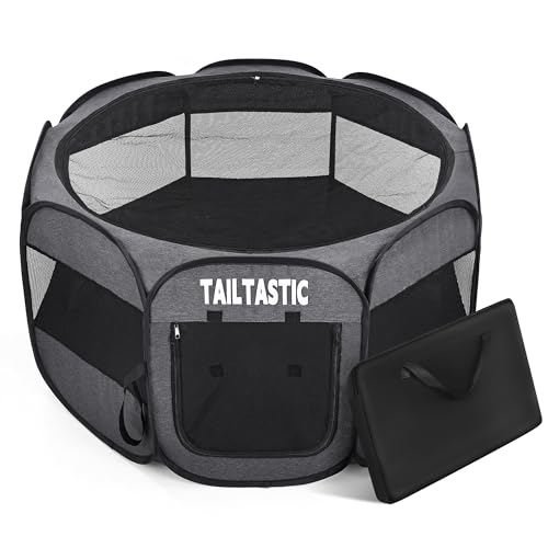 Large Cat Playpen for Multiple Cats, Extra Spacious Pet Tent Playground, Portable Dog Exercise Pen with Room for Toys & Bed, Indoor/Outdoor Enclosure for 2-3 Pets (Dark Grey, Large) - color: dark grey, size: Large