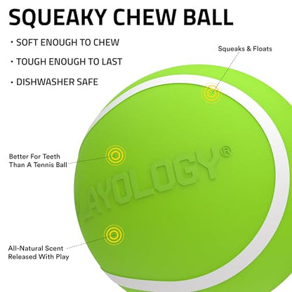 Playology Dog Toys | Squeaky Chew Ball - Bouncy Durable Floating Fetch Ball for Dogs | Jumbo Sweet Potato Scented Toy - Easy to Clean and Made from Non Toxic Materials - size: Jumbo, style: Sweet Potato