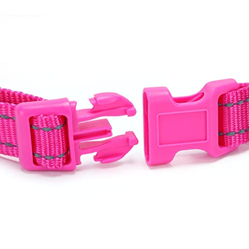 Martingale Dog Collars - Reflective Dog Collar with Quick Release Buckle Adjustable Nylon Training D Solution for Large, Medium, and Small Dogs (M, Pink) - color: Pink, size: M