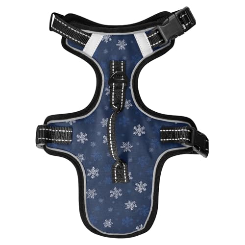 Snowflake Dark Blue Reflective Dog Walking Gear for Bunny Night Walking Essentials Animal Vest for Dogs chalecos para Perros - size: M