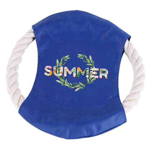Cotton Rope Flying Disc - Durable & Safe Dog Chew Toy, Non-Toxic Interactive Frisbee for Beach, Park, Backyard Play, Ideal for Medium/Large Dogs - color: Blue, size: summer